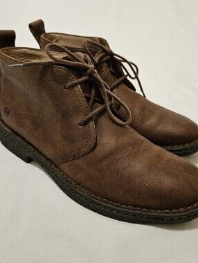 Born Harrison Men Size 9.5M Brown Distressed Leather Chukka Boots H57423 Lace-Up